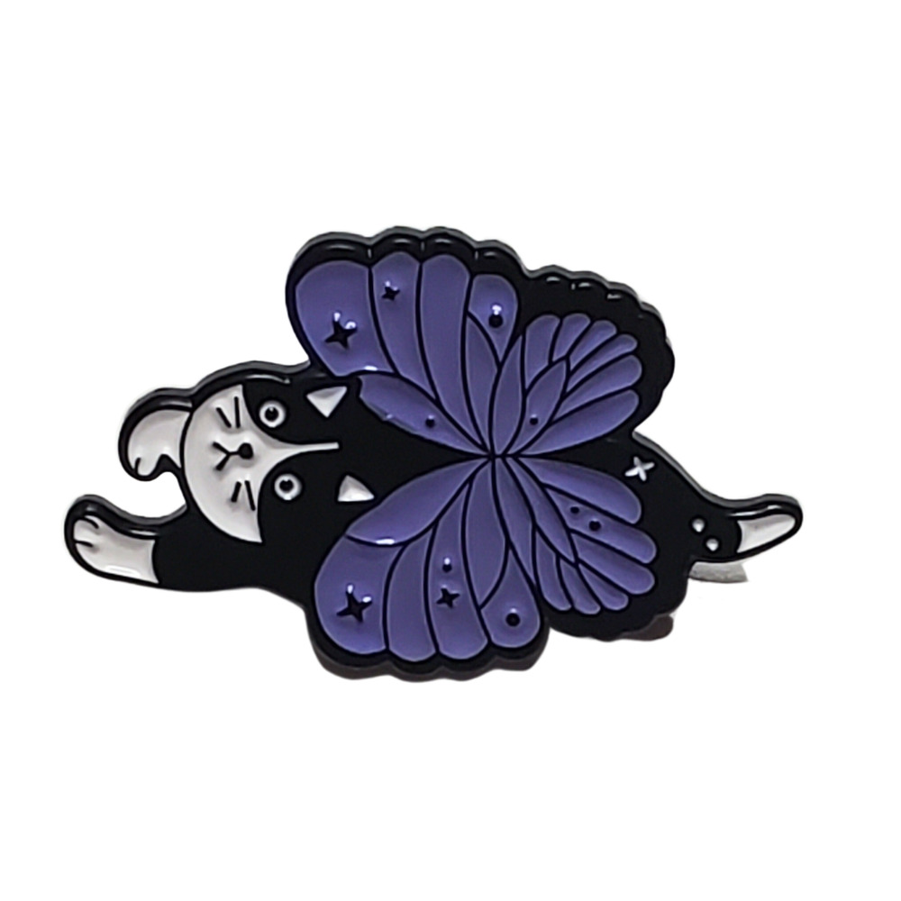 Flying butterfly cat pin